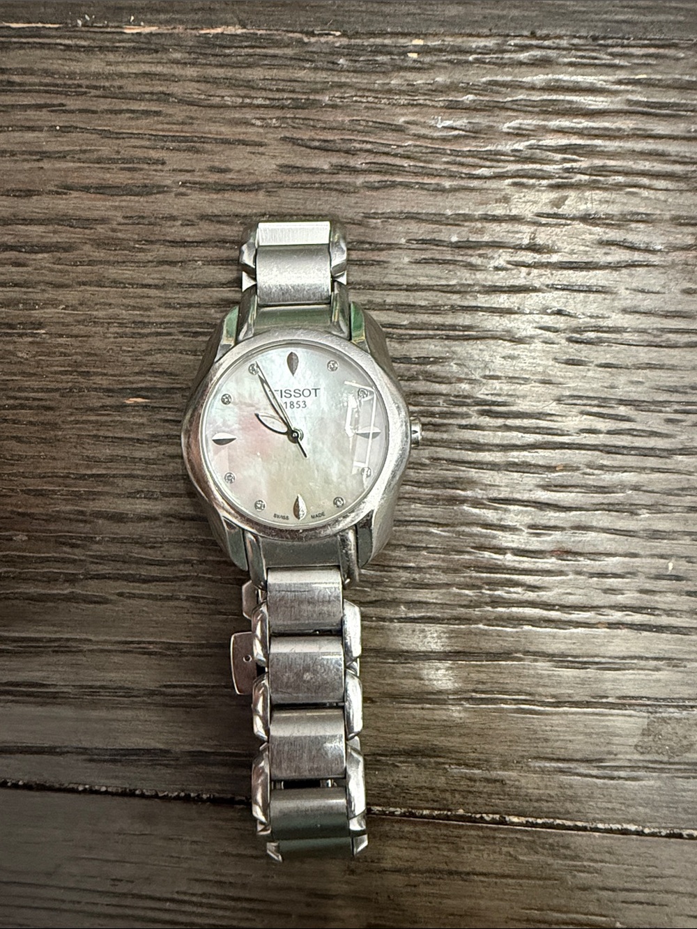 Tissot Silver Stainless Steel Women’s Watch with Mother-of-Pearl Dial